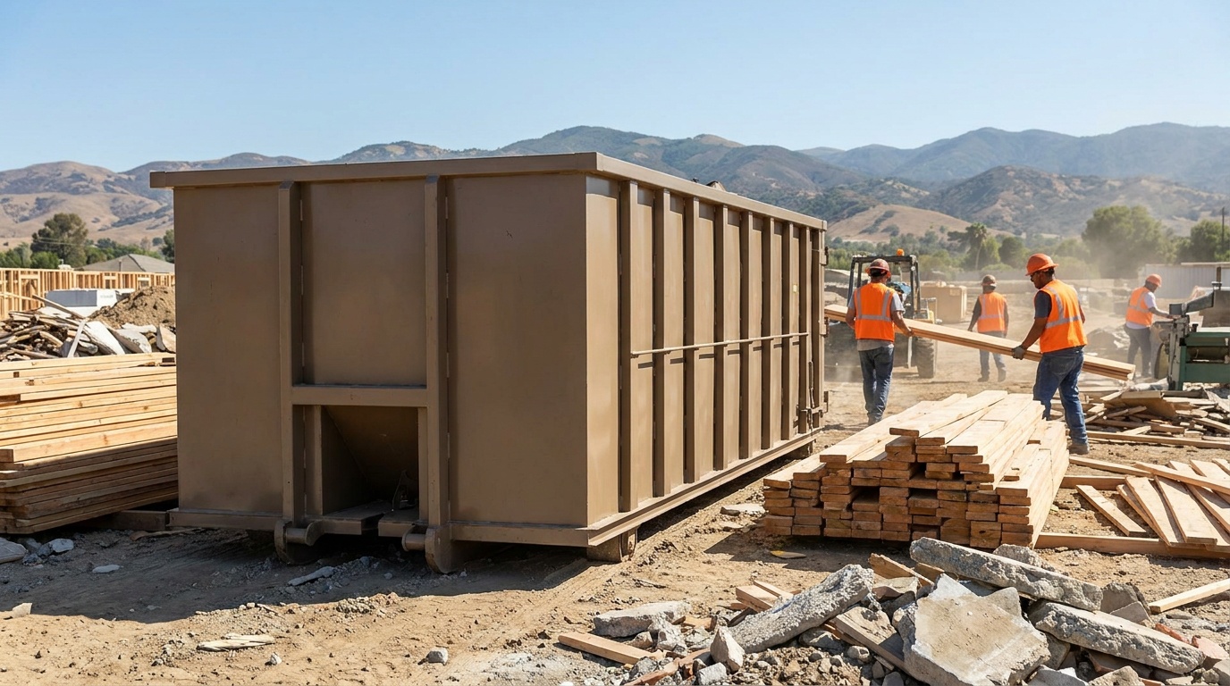 Construction dumpster on a job site in Fort Collins