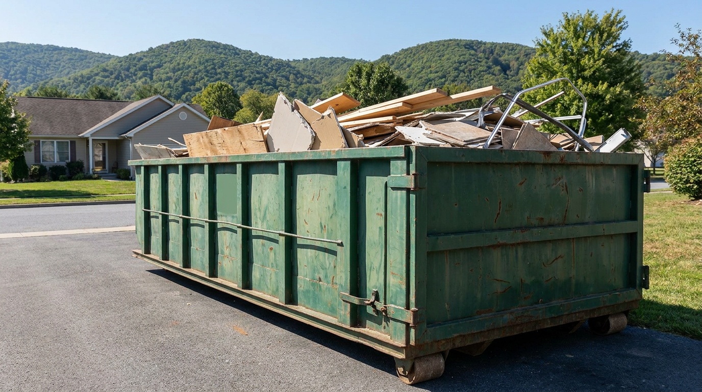 20 yard dumpster being loaded in Fort Collins